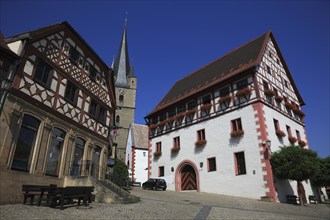 Upper market square and St Michael's Church in Zeil am Main, Hassberge district, Lower Franconia,