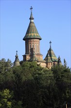 Banat, Timisoara, Timisoara, tower of the Romanian Orthodox Cathedral near the Bega Canal, Romania,