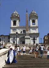 Spanish Steps and the church Santissima Trinita dei Monti, Santa Trinita dei Monti or Santissima