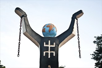 Never again slavery statue at Albreda Gambia