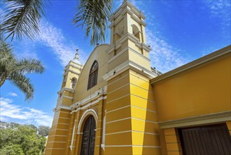 Peru. Lima, colorful streets near Bridge of Sighs, Puente de los Suspiros historic district