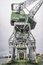 Transport crane in port, economy, foreign trade, trade, economic crisis, global economy, loading,