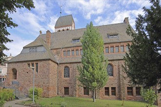 St Martin's built in 1908, Bad Münster am Stein-Ebernburg, Bad Kreuznach, Rhineland-Palatinate,