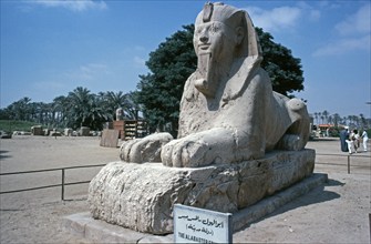 Alabaster sphinx, Memphis, Cairo, Egypt, September 1989, vintage, retro, old, historic, Africa