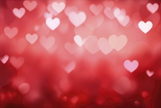 A romantic and dreamy background featuring heart-shaped bokeh lights, perfect for Valentine's Day