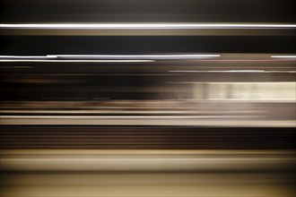 Long exposure from a moving train, Wuppertal, North Rhine-Westphalia, Germany, Europe