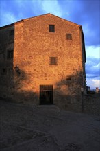 Late evening sunshine on historic monastery building medieval town of Trujillo, Caceres province,