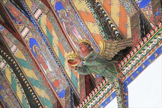 Painted ceiling by Mildred Holland 1863-66, Huntingfield church, Suffolk, England, UK