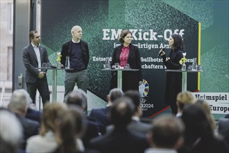 (L-R) Philipp Lahm, former professional footballer and European Championship ambassador, Bernd