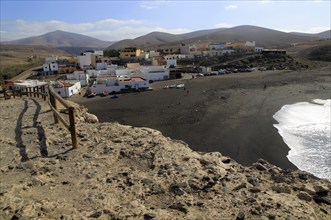 Black sand beach at the coastal village of Ajuy, Fuerteventura, Canary Islands, Spain, Europe