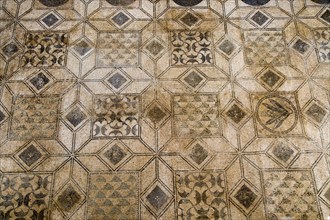 Roman mosaic archaeological display inside the Alcazar palace, Cordoba, Spain, Europe