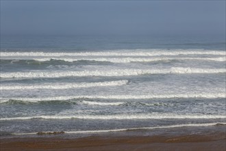 Rolling breaking waves Atlantic Ocean, near Tamri, Morocco, North Africa, Africa