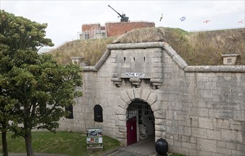 Entrance doorway to Nothe Fort built in 1872 Weymouth, Dorset, England, United Kingdom, Europe