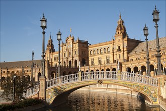 The Plaza de España, Seville, Spain built for the Ibero-American Exposition of 1929. It is a