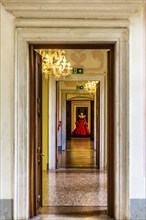 Exhibition of magnificent evening dress creations by fashion designer Roberto Capucci, 17th century