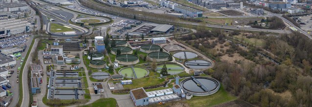 Wastewater treatment plant of the city of Sindelfingen on the edge of the Mercedes plant,