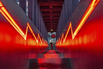 Zeche Zollverein, rainy day, ride on the escalator of the Ruhr Museum, in the coal washing plant,