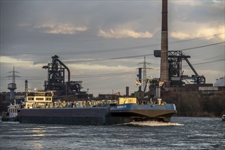 Duisburg-Hüttenheim steelworks, Hüttenwerke Krupp-Mannesmann, HKM, blast furnaces, Rhine, cargo