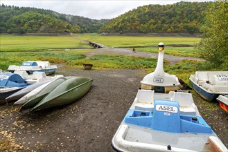 The Edersee, near Waldeck, the third largest reservoir in Germany, is currently only 13% full, the