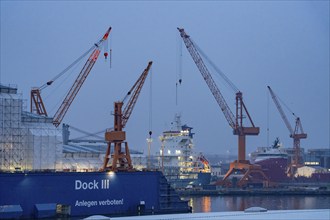 Lloyd Werft Bremerhaven in the overseas harbour of Bremerhaven, Lower Saxony, Germany, Europe