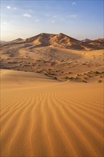 Sand dunes in the Rub Al Khali desert, the world's largest sand desert, Empty Quarter, Oman, Asia