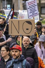 Pupils demonstrate against right-wing extremism, under the motto Schule bleibt Bunt (school remains