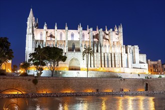 Palma de Majorca, Bay of Palma, the Cathedral of St Mary, Balearic Islands, Spain, Europe