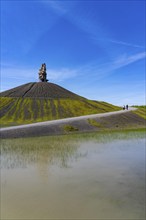 Rheinelbe spoil tip in Gelsenkirchen, 100 metre high spoil tip, landscape park, with the sculpture