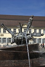 Fountain on Karlsplatz, 1978 by Michael Schoenholtz, the fountain commemorates the humanist and