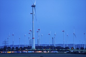 Wind farm, south of the village of Helmern, part of Bad Wünnenberg, Paderborn district, A44