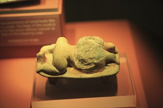 Fat lady goddess stone carved figure, National Museum of Archaeology, Valletta, Malta, Europe