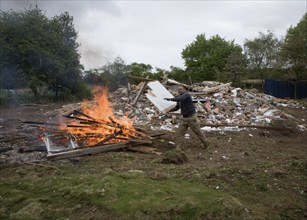 House being demolished, Shottisham, Suffolk, England, United Kingdom, Europe