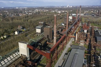 Aerial view of the former Zollverein coking plant in Essen, 18/03/2020