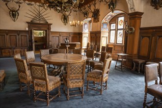 Medieval-style dining room of King Karl Friedrich Alexander of Württemberg in Bebenhausen Hunting