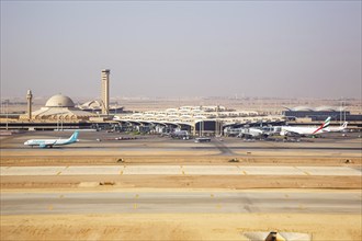 Aerial view of Riyadh International Airport in Riyadh, Saudi Arabia, Asia