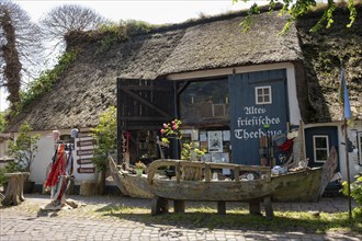 Old Frisian theatre house, thatched roof house, Nieblum, Föhr, North Sea island, North Frisia,