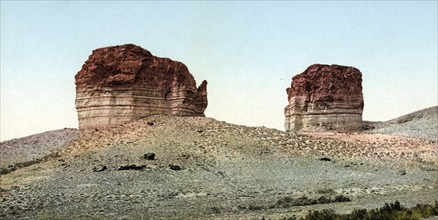 The giant Club and Kettle, Green River, Utah, USA, Historic, digitally restored reproduction from a