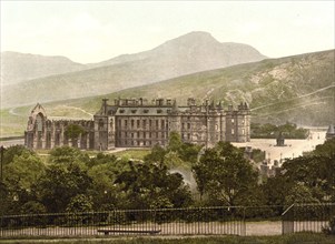 Holyrood Palace, Edinburgh, Scotland, Historic, digitally restored reproduction from a 19th century