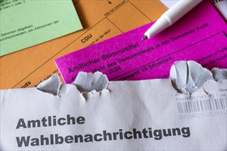 Official election notification, Official ballot paper, Ballot paper, Election matter, CDU, Regional