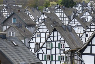 Panoramic view of the historic old town, Alter Flecken, 17th century, Freudenberg, North