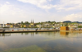 City of Lucerne and Lake in Switzerland