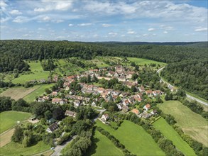 View of Bebenhausen with the monastery and castle, former Cistercian abbey, aerial view, district