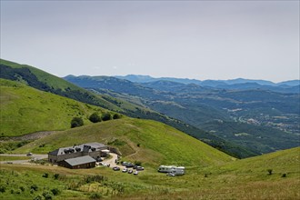 Landscape on the edge of the Pian Grande di Castelluccio di Norcia plateau in the Monti Sibillini