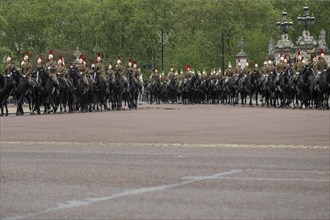 Military riders, horses, Trooping the colour, military parade in June in honour of the British