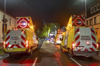 Securing and escort vehicles during the transport of a 68 metre long, 22 tonne blade of a wind