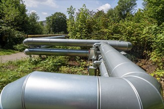 District heating Pipelines from the district heating power plant to the households with district