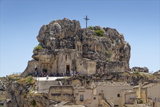 The rock church of Santa Maria dell'Idris towers over the Sasso Caveoso district of the cave town