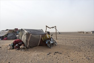 Nomad tent in the Sahara, Merzouga, Morocco, Africa