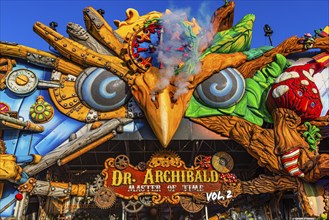 Virtual reality adventure ride, Dr Archibald-Master of Time, amusement ride and ghost train,