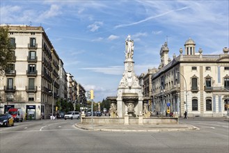 Font del Geni Catala, historic fountain, neoclassical architecture, architect Francesc Daniel